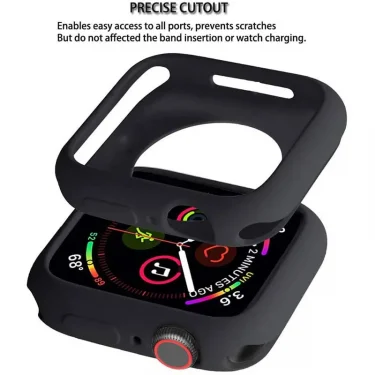 Soft Silicone Case For Apple Watch Series 8/7/6/5/4/3/SE 42mm 38mm 40 44mm Protection Shell smartwatch Cover iWatch 9 45mm 41mm 3