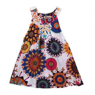 Infantil Toddler Baby Kids Girl Summer Floral Bohemian Sleeveless Dress Princess Party Pageant Dresses 1