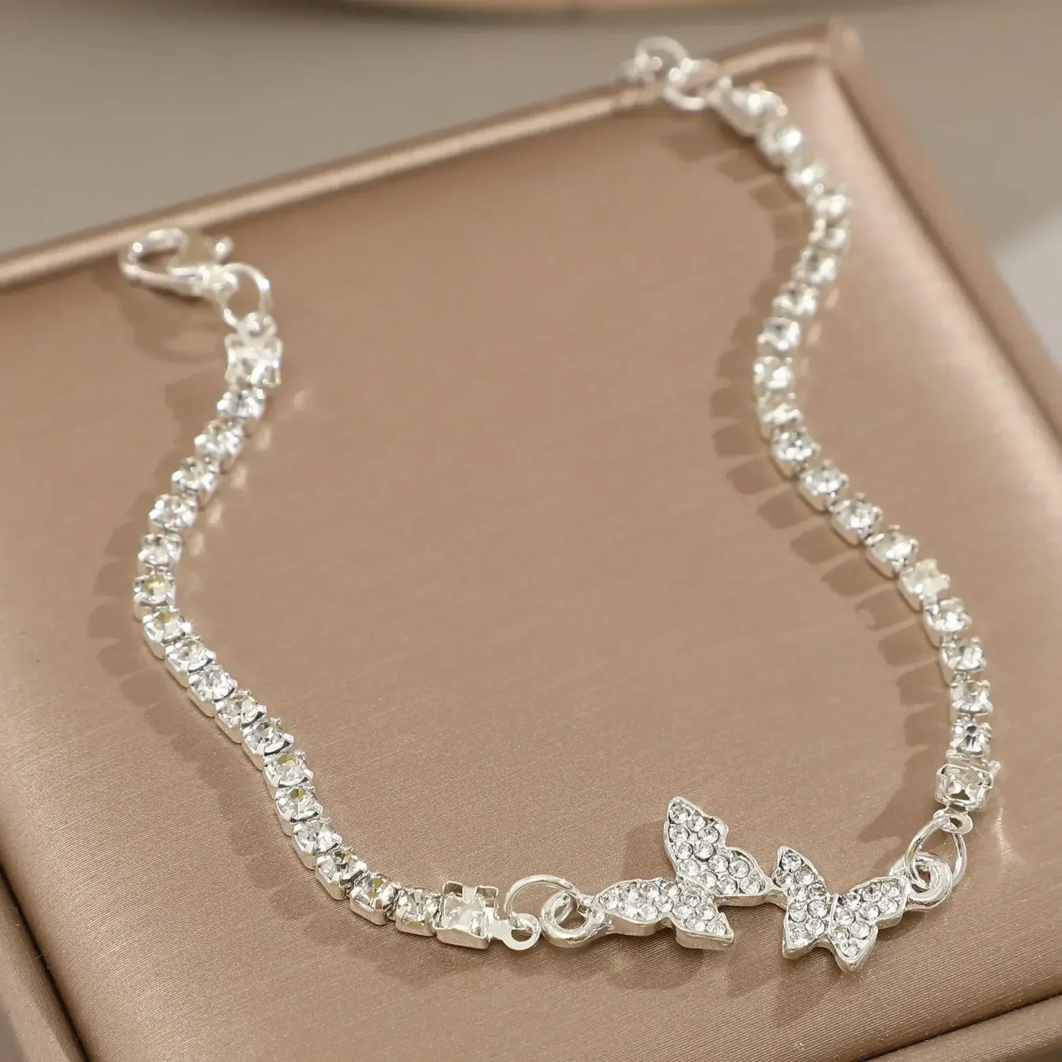 925 Sterling Silver Zircon Bracelets For Women Vintage Luxury Butterfly Adjustable Chain Bracelets Shiny Party Wedding Jewelry 5