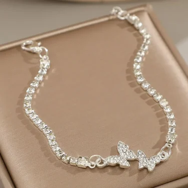 925 Sterling Silver Zircon Bracelets For Women Vintage Luxury Butterfly Adjustable Chain Bracelets Shiny Party Wedding Jewelry 5