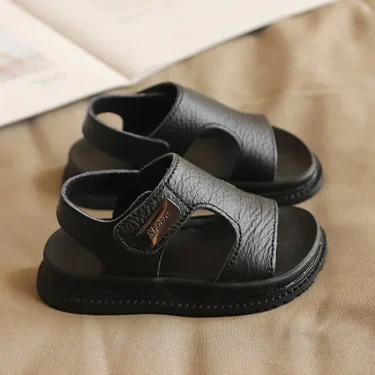 Summer Beach Sandals For Boys Korean Style Fashion Children Footwear PU Leather Anti-slippery Soft-soled Kid's Shoes 5