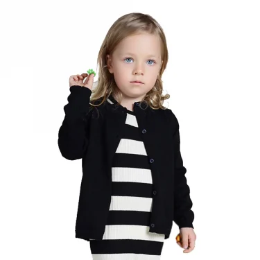 Black Cardigan Kids for Toddler Girl Clothes Boys Cardigans Knitwear Baby Children Clothing Sweaters Spring Autumn Knitting Coat 2