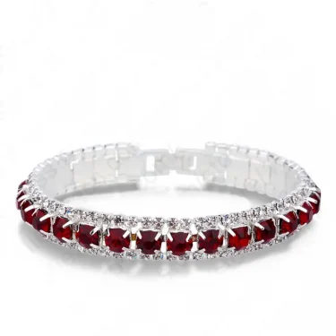New Arrival 925 Sterling Silver Silve Women Classic Jewelry Holiday Gift Clear Red Cubic Zircon Bracelet& Bangle Wholesale 1