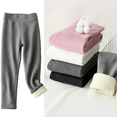 Thickened and Warm Girls Winter Fleece Long Pants Children Comfort Soft Leggings Kids Fashion Outerwear Bottoms School Clothes 1