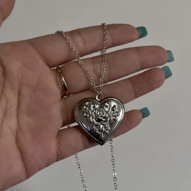 Romantic Heart Locket Pendant Openable Female Silver Color Stainless Steel Photo Frame Charm Necklace for Women Men Jewelry Gift 2