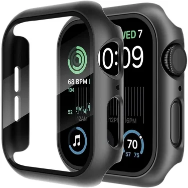 Tempered Glass+Cover For Apple Watch Case Series 9 8 7 6 5 Screen Protector Film For IWatch 45mm 44mm 40mm 41mm 49mm Accessorie 1