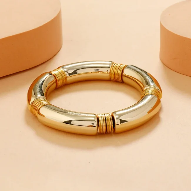 Bilandi Retro Style Stretch Bracelet For Women Female Hot Sale Vintate Temperament Resin Acrylic Bracelet Modern Jewelry 4