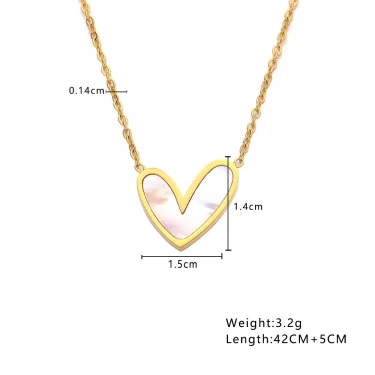 CARLIDANA Minimalist Jewelry Pvd Gold Plated Stainless Steel Classic Shell Heart Shaped Shell Necklace For Women Party Wedding 6