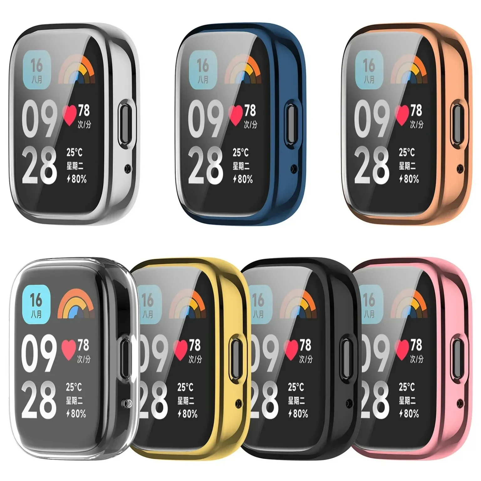 TPU Soft Silicone Case Glass For Redmi Watch 3 Active 3 Lite Smart Watchband Screen Protector Cover for Xiaomi Redmi Watch 3Lite 5