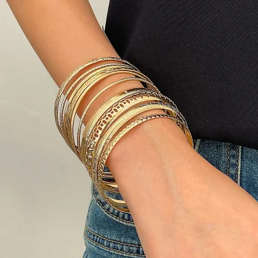 Fashion Stainless Steel Bracelets for Women Men Twist Texture Bangles Gold Silver Color Jewelry Statement Streetwear Goth Gifts 3