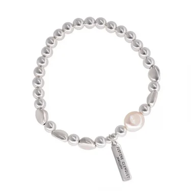 925 Sterling Silver Pearl Bracelets for Women Trend Korean Irregular Luxury Silver Bead Chain Bracelets Party Jewelry Gift 6