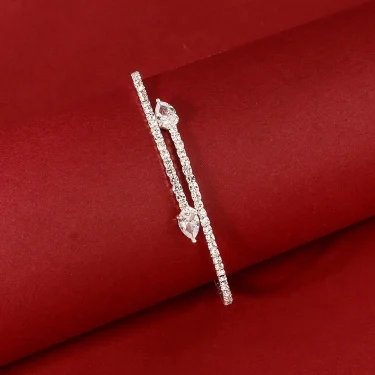Miallo Fashion Rhinestone Bracelets for Women Silver Color Bangle Shining Luxury Trendy Ladies Girls Bracelet Jewelry Gifts 4