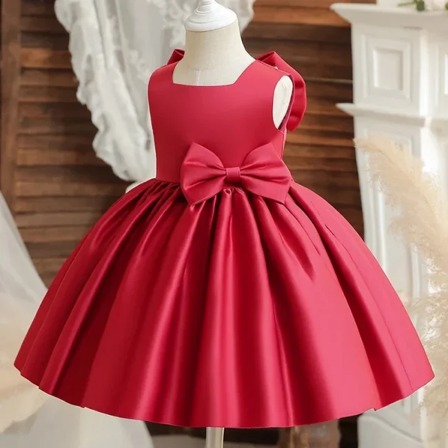 Newborn Baby Girls Baptism Dress Infant Princess Wedding Tutu Gown Birthday Party Dress Toddler Kids Flower Christening Clothes 4