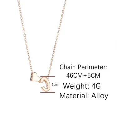 SUMENG Fashion Tiny Heart Dainty Initial Necklace Gold Silver Color Letter Name Choker For Women Pendant Jewelry Gift 2