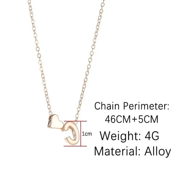 SUMENG Fashion Tiny Heart Dainty Initial Necklace Gold Silver Color Letter Name Choker For Women Pendant Jewelry Gift 2