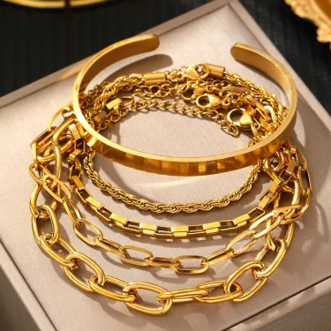 Stainless Steel Bracelet New design multi-style bracelet patchwork Light Luxury Premium Bracelet For Women Jewelry Party Wear 2