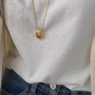 Bilandi Fashion Jewelry Simple Delicate Design Smooth Metal Teardrop Pendant Necklace For Women Female Party Gift Dropshipping 3
