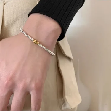 New 925 Silver Gold Color Geometric Beads Adjustable Punk String Bracelet For Woman Girl Fashion Jewelry Gift Dropship Wholesale 2