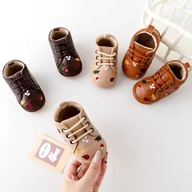 Baby Sneaker Soft PU High Quality Anti-slip Sole Ankle-covered Newborn Toddler Little Boots Spring Autumn 2024 Fashion BMB3140 5