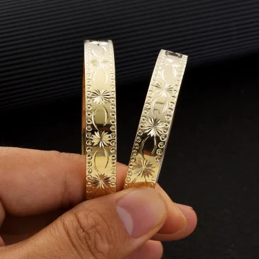 65MM and 70MM Dubai Wedding Bangles For Women Ethiopian Jewelry Bangles Bracelets Women Birthday Jewelry Gifts #085 4