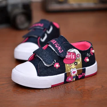 Children's Canvas Shoes For Kids Breathable Flat Sneakers Toddler Boy Girl Denim Casual Trainers New Spring Runing Leisure Shoes 5
