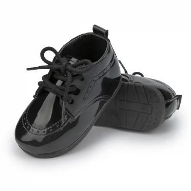 Meckior New Baby Shoes Retro Leather Boy Girl Shoes Toddler Rubber Sole Anti-slip First Walkers Newborn Infant Baby Crib Shoes 1