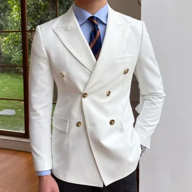 Solid Wedding Men Suits Blazer Bridegroom Business Groom Wear Tuxedo Jacket Formal Costume Homme Party Prom Double Breasted Coat 1