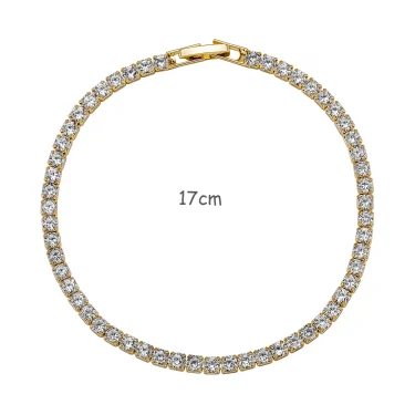 Luxury Classic Full of Rhinestones 18K Gold Plated Bracelets For Women Sparkling Simple Zircon Bracelets Jewelry Birthday Gifts 6