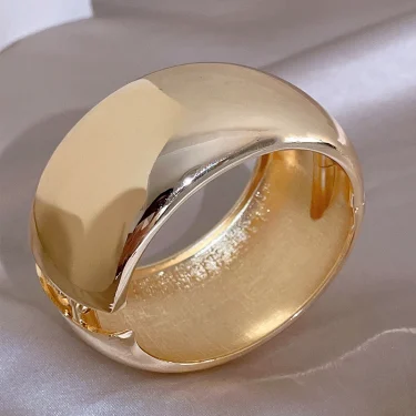 Punk Fashion Large Size Metal Wide Open Bangles for Women Statement Smooth Alloy Cuff Bangle Bracelets Jewelry Femme Accessories 2