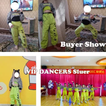 2025 Girls Jazz Dance Costumes Children'S Hip-Hop Street Dance Clothes Ballroom Hip Hop Dancing Clothes Stage Outfits DQS6223 6