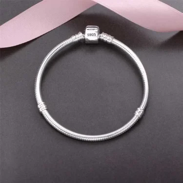 Luxury Handmade Original Fine Jewelry 925 Sterling Silver Charm Bracelet Soft Smooth Snake Bone Bracelets for Women 3