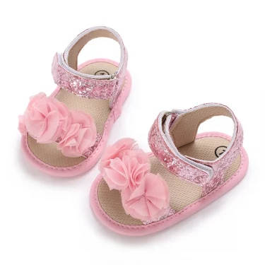 Summer Cute flower Newborn Baby Shoes Non-slip Cloth Bottom Shoes For Girls Elegant Breathable Leisure Baby First Walking Shoes 3