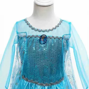 Disney Girls Cospaly Snow Queen Elsa Costumes Kids Carnival Party Prom Gown Robe-Playing Children Clothes Frozen Princess Dress 4