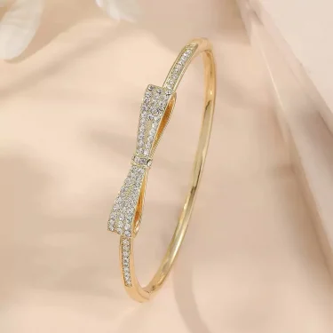 Luxury Zircon Bow Bell Bracelet Bracelet Hand Jewelry Decor For Women Girl For Gift Party 2