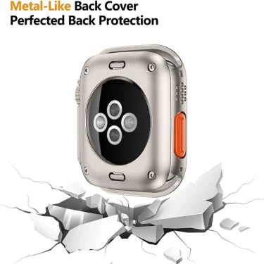 Screen Protector Cover for Apple Watch 45mm 44mm 40mm 41mm Hard PC Front Rear Bumper Case iwatch 9 8 7 SE 6 5 4 Change To Ultra 3