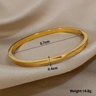 4MM Curved Glossy Thin Plain Bangle for Women Men Stainless Steel Bracelet Waterproof Cuff Stackable Minimalist Jewelry Gifts 6