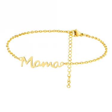 Stainless Steel Bracelets Letter Mama Pendant Chains Fashion Charms Bracelet For Women Jewelry Party Lover Mum Mother's Gifts 6