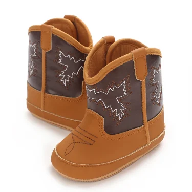 Fashionable New Baby Little Boots Cute High Quality Soft PU Anti slip Sole Spring and Autumn 0-18M Newborn Walking Shoes 5