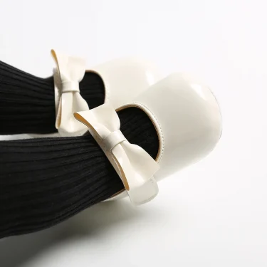 Newborn Baby Shoes Infant Girls Shoes PU Anti-slip Bowknot Classic Princess Dress Shoes Toddler First Walker Crib Shoe 5