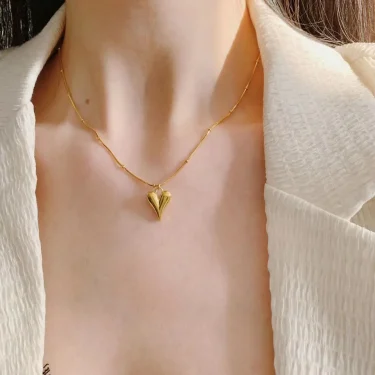 EILIECK 316L Stainless Steel Gold Color Heart Love Necklace Earrings Trendy For Women New Party Gift Waterproof Jewelry Set 4