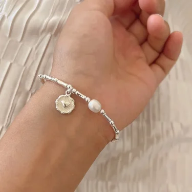 VENTFILLE 925 Sterling Silver Pearls Bamboo Knots Bracelet for Women Girl Simple Korean Jewelry Birthday Gift Dropshipping 2