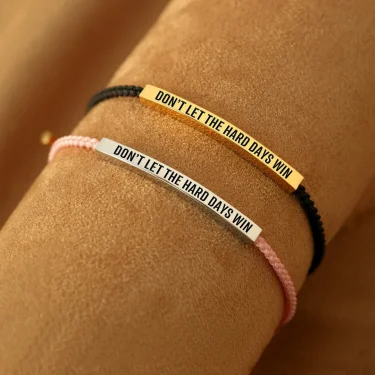 Trendy Design “Remember Who The Luck You Are” Motivational Tube Bracelet for Best Friend Gift Popular Adjustable Bradied Jewelry 1