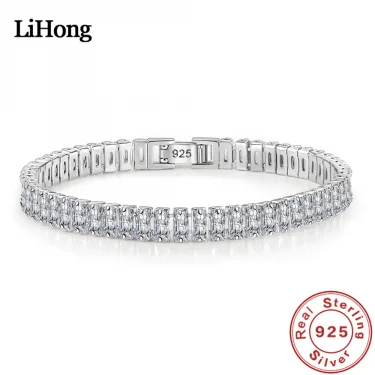 925 Sterling Silver Bracelet Elegant Zircon Crystal Fashion Jewelry For Women Engagement Wedding Glamour Jewelry 18CM 1