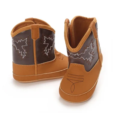 Fashionable New Baby Little Boots Cute High Quality Soft PU Anti slip Sole Spring and Autumn 0-18M Newborn Walking Shoes 2