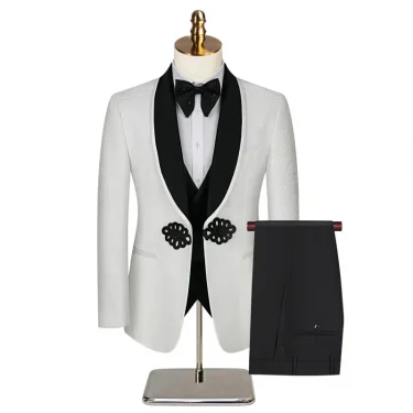 Men's Three-piece Wedding Tuxedo (Jacket + Vest + Pants) Fashion Show Concert Groom Engagement Cocktail Summer Party Men's Suit 1