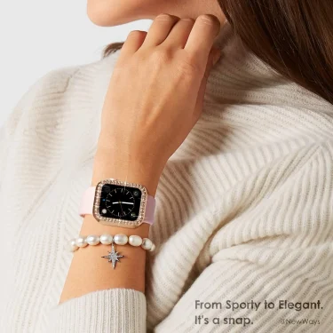 Cover For Apple watch Case 45mm 41mm 44mm 40mm 38mm 42mm Diamond Tempered Glass Screen Protector iWatch series 9 7 SE 6 8 5 4 3 6