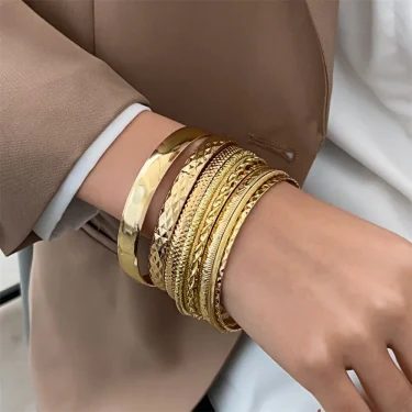Fashion Stainless Steel Bracelets for Women Men Twist Texture Bangles Gold Silver Color Jewelry Statement Streetwear Goth Gifts 1