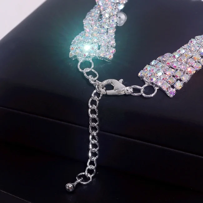 Luxury Shining Colorful Rhinestone Bracelet for Women Adjustable Charm Silver Color Bracelet Wedding Bracelets & Bangles Jewelry 6