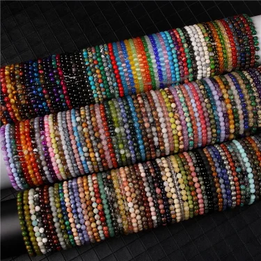 Natural Stone Beads Bracelet 6mm Round Tiger Eye Agates Quartz Beads Stretch Bracelet for Women Men Yoga Charm Jewelry Gifts 1