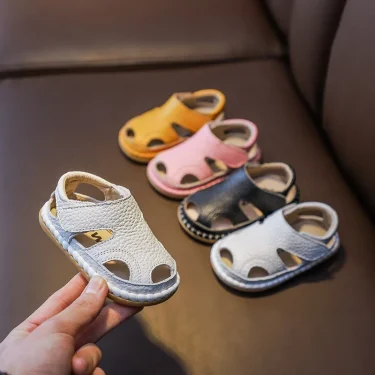 Summer Baby Girls Boys Sandals Infant Toddler Shoes Children Genuine Leather Casual Sandals Non-slip Soft Sole Kids Beach Shoes 1